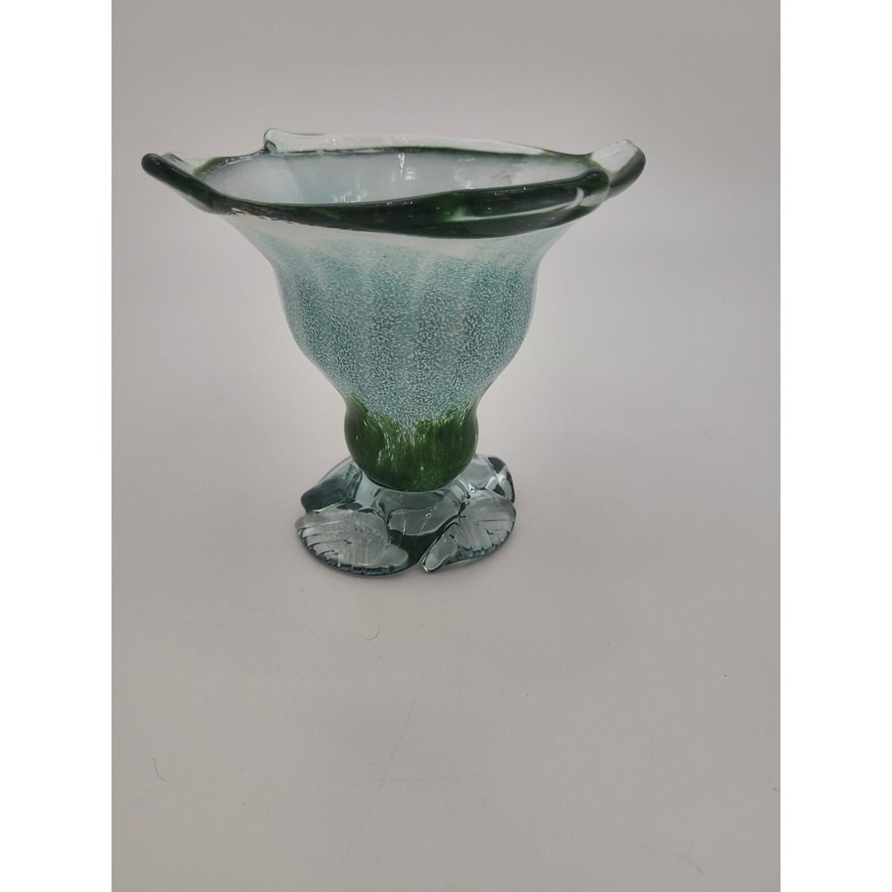Vintage Blown Glass Tulip Vase Green